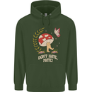 Dont Hate Mate Peace Hippy Toadstool Mens 80% Cotton Hoodie Forest Green