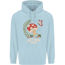 Dont Hate Mate Peace Hippy Toadstool Mens 80% Cotton Hoodie Light Blue