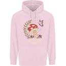 Dont Hate Mate Peace Hippy Toadstool Mens 80% Cotton Hoodie Light Pink