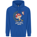 Dont Hate Mate Peace Hippy Toadstool Mens 80% Cotton Hoodie Royal Blue