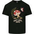 Dont Hate Mate Peace Hippy Toadstool Mens Cotton T-Shirt Tee Top Black