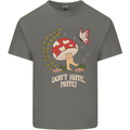 Dont Hate Mate Peace Hippy Toadstool Mens Cotton T-Shirt Tee Top Charcoal