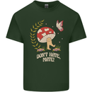 Dont Hate Mate Peace Hippy Toadstool Mens Cotton T-Shirt Tee Top Forest Green