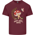 Dont Hate Mate Peace Hippy Toadstool Mens Cotton T-Shirt Tee Top Maroon