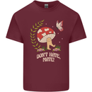Dont Hate Mate Peace Hippy Toadstool Mens Cotton T-Shirt Tee Top Maroon