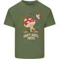 Dont Hate Mate Peace Hippy Toadstool Mens Cotton T-Shirt Tee Top Military Green