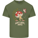 Dont Hate Mate Peace Hippy Toadstool Mens Cotton T-Shirt Tee Top Military Green
