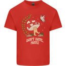 Dont Hate Mate Peace Hippy Toadstool Mens Cotton T-Shirt Tee Top Red