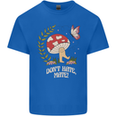 Dont Hate Mate Peace Hippy Toadstool Mens Cotton T-Shirt Tee Top Royal Blue
