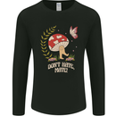 Dont Hate Mate Peace Hippy Toadstool Mens Long Sleeve T-Shirt Black