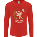 Dont Hate Mate Peace Hippy Toadstool Mens Long Sleeve T-Shirt Red