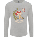 Dont Hate Mate Peace Hippy Toadstool Mens Long Sleeve T-Shirt Sports Grey
