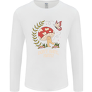Dont Hate Mate Peace Hippy Toadstool Mens Long Sleeve T-Shirt White