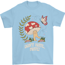 Dont Hate Mate Peace Hippy Toadstool Mens T-Shirt 100% Cotton Light Blue
