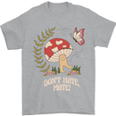 Dont Hate Mate Peace Hippy Toadstool Mens T-Shirt 100% Cotton Sports Grey