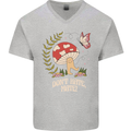 Dont Hate Mate Peace Hippy Toadstool Mens V-Neck Cotton T-Shirt Sports Grey