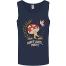 Dont Hate Mate Peace Hippy Toadstool Mens Vest Tank Top Navy Blue