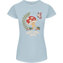 Dont Hate Mate Peace Hippy Toadstool Womens Petite Cut T-Shirt Light Blue