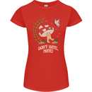 Dont Hate Mate Peace Hippy Toadstool Womens Petite Cut T-Shirt Red