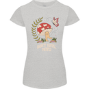 Dont Hate Mate Peace Hippy Toadstool Womens Petite Cut T-Shirt Sports Grey