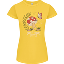 Dont Hate Mate Peace Hippy Toadstool Womens Petite Cut T-Shirt Yellow