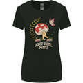 Dont Hate Mate Peace Hippy Toadstool Womens Wider Cut T-Shirt Black