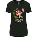 Dont Hate Mate Peace Hippy Toadstool Womens Wider Cut T-Shirt Black