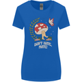 Dont Hate Mate Peace Hippy Toadstool Womens Wider Cut T-Shirt Royal Blue