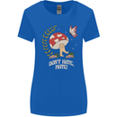Dont Hate Mate Peace Hippy Toadstool Womens Wider Cut T-Shirt Royal Blue