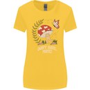 Dont Hate Mate Peace Hippy Toadstool Womens Wider Cut T-Shirt Yellow