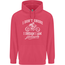 Dont Snore I Dream I'm a Motorcycle Biker Childrens Kids Hoodie Heliconia