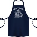Dont Snore I Dream I'm a Motorcycle Biker Cotton Apron 100% Organic Navy Blue
