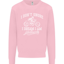 Dont Snore I Dream I'm a Motorcycle Biker Kids Sweatshirt Jumper Light Pink