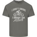 Dont Snore I Dream I'm a Motorcycle Biker Kids T-Shirt Childrens Charcoal
