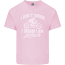 Dont Snore I Dream I'm a Motorcycle Biker Kids T-Shirt Childrens Light Pink