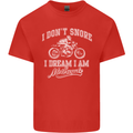 Dont Snore I Dream I'm a Motorcycle Biker Kids T-Shirt Childrens Red