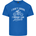 Dont Snore I Dream I'm a Motorcycle Biker Kids T-Shirt Childrens Royal Blue
