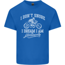 Dont Snore I Dream I'm a Motorcycle Biker Kids T-Shirt Childrens Royal Blue