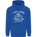 Dont Snore I Dream I'm a Motorcycle Biker Mens 80% Cotton Hoodie Royal Blue