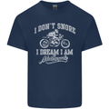 Dont Snore I Dream I'm a Motorcycle Biker Mens Cotton T-Shirt Tee Top Navy Blue