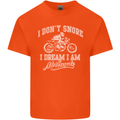 Dont Snore I Dream I'm a Motorcycle Biker Mens Cotton T-Shirt Tee Top Orange