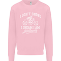 Dont Snore I Dream I'm a Motorcycle Biker Mens Sweatshirt Jumper Light Pink