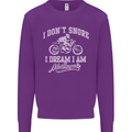Dont Snore I Dream I'm a Motorcycle Biker Mens Sweatshirt Jumper Purple