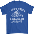 Dont Snore I Dream I'm a Motorcycle Biker Mens T-Shirt Cotton Gildan Royal Blue