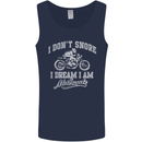 Dont Snore I Dream I'm a Motorcycle Biker Mens Vest Tank Top Navy Blue
