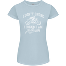 Dont Snore I Dream I'm a Motorcycle Biker Womens Petite Cut T-Shirt Light Blue
