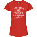 Dont Snore I Dream I'm a Motorcycle Biker Womens Petite Cut T-Shirt Red