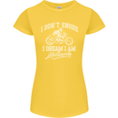 Dont Snore I Dream I'm a Motorcycle Biker Womens Petite Cut T-Shirt Yellow