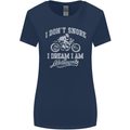 Dont Snore I Dream I'm a Motorcycle Biker Womens Wider Cut T-Shirt Navy Blue