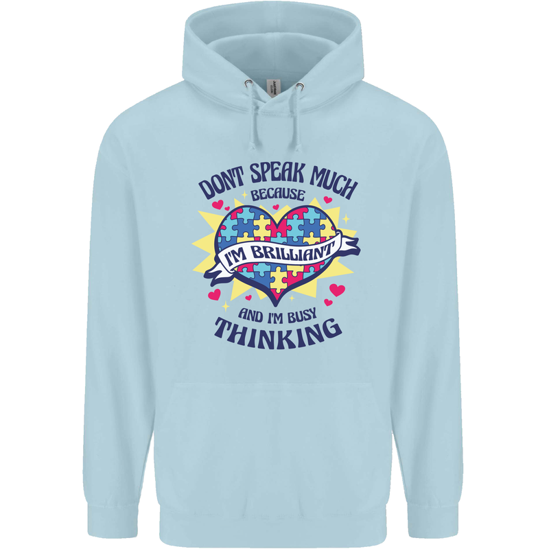 Dont Speak Much Autism Autistic Childrens Kids Hoodie Light Blue
